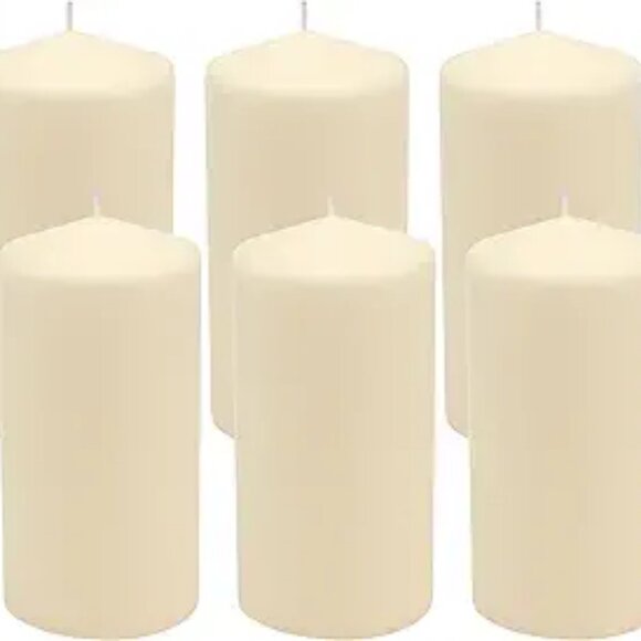 Stonebriar 6, Tall 3 x 6 Inch 65 Hour Long Burning Unscented Ivory Wax Pillar - Picture 3 of 4